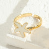 Elegant Luxurious Flower Copper Plating Inlay Zircon 14k Gold Plated Open Rings