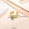 Classic Style Solid Color Stainless Steel Plating Inlay Zircon 18k Gold Plated Open Rings