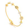 Modern Style Simple Style Devil's Eye Tree Stainless Steel Titanium Steel Plating Inlay Zircon 18k Gold Plated Bangle