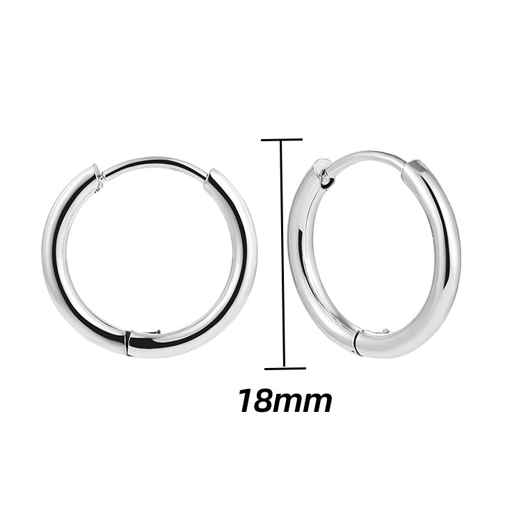 1 Pair Simple Style Solid Color Plating Stainless Steel Hoop Earrings