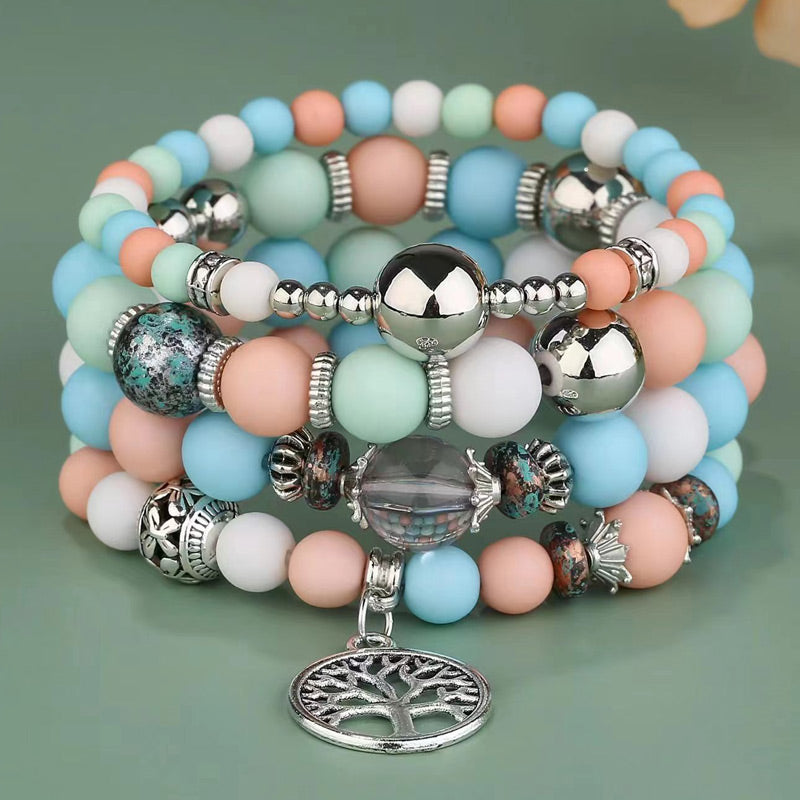 Wholesale Jewelry Retro Round Dull Polish Bead Beaded Bracelets