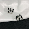 1 Pair Casual Simple Style Letter Drip Glazed Plating Inlay Copper Zircon Ear Studs