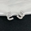 1 Pair Casual Simple Style Letter Drip Glazed Plating Inlay Copper Zircon Ear Studs