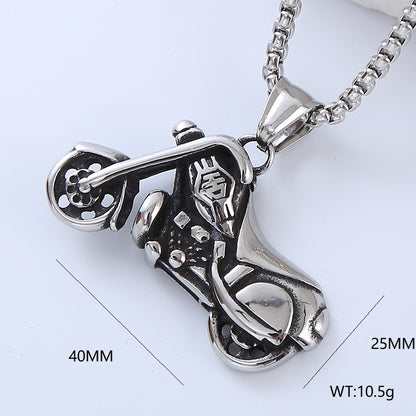 Retro Punk Pistol Heart Shape 304 Stainless Steel No Inlaid Men'S Pendant Necklace