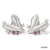 1 Pair Simple Style Heart Shape Inlay Stainless Steel Zircon Ear Studs