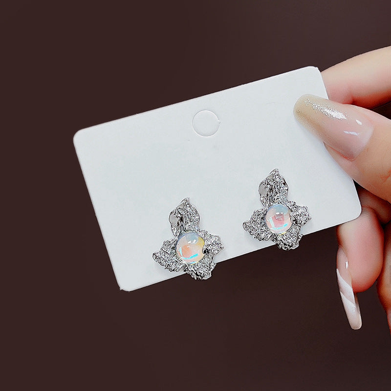 1 Pair Lady Heart Shape Plating Inlay Alloy Artificial Gemstones Drop Earrings