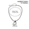 Retro Cool Style Round Square Heart Shape Alloy Leather Rope Metal Hollow Out Women's Pendant Necklace