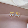 Elegant Animal Titanium Steel Copper Plating Inlay Artificial Diamond Earrings Necklace