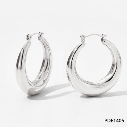 1 Pair Ig Style Simple Style Solid Color Plating Stainless Steel Earrings