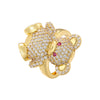 Elegant Luxurious Snake Butterfly Copper Plating Inlay Zircon 18k Gold Plated Open Rings