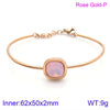 Retro Simple Style Square Titanium Steel Plating Inlay Gem Glass Stone 18k Gold Plated Bracelets