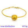 Retro Simple Style Square Titanium Steel Plating Inlay Gem Glass Stone 18k Gold Plated Bracelets