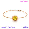 Retro Simple Style Square Titanium Steel Plating Inlay Gem Glass Stone 18k Gold Plated Bracelets