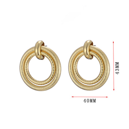 1 Pair Retro Geometric Plating Iron Earrings