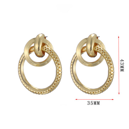 1 Pair Retro Geometric Plating Iron Earrings