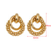 1 Pair Retro Solid Color Plating Metal Ear Studs