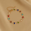 Classic Style Heart Shape Copper Inlay Zircon Bracelets Necklace