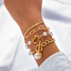 Lady Heart Shape Imitation Pearl Alloy Wholesale Bracelets