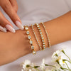 Lady Heart Shape Imitation Pearl Alloy Wholesale Bracelets