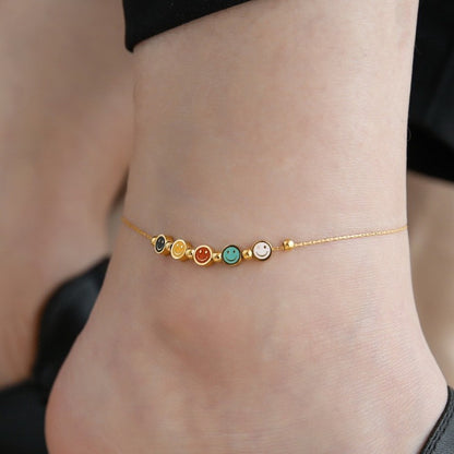 Simple Style Smiley Face Copper Wholesale Anklet