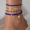 Vacation Shell Alloy Seed Bead Wholesale Anklet