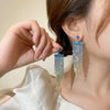 1 Pair Simple Style Solid Color Plating Inlay Rhinestone Rhinestones Silver Plated Drop Earrings