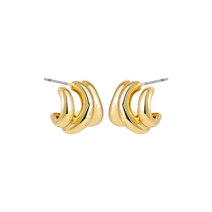 1 Pair Simple Style Solid Color Plating Stainless Steel Gold Plated Ear Studs