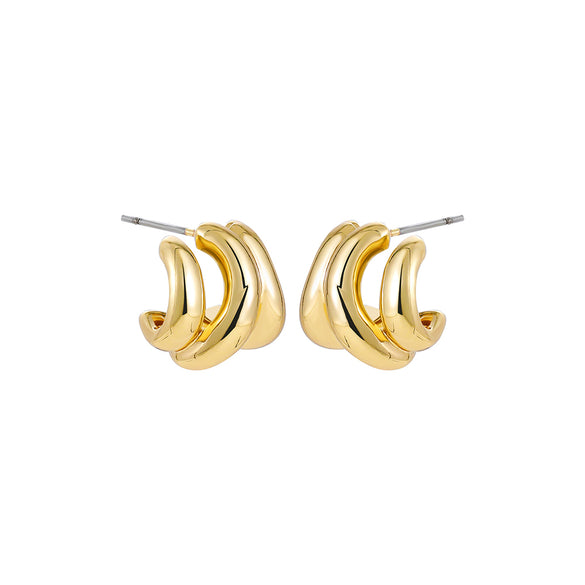 1 Pair Simple Style Solid Color Plating Stainless Steel Gold Plated Ear Studs