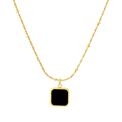 Simple Style Square Titanium Steel Plating 18k Gold Plated Necklace