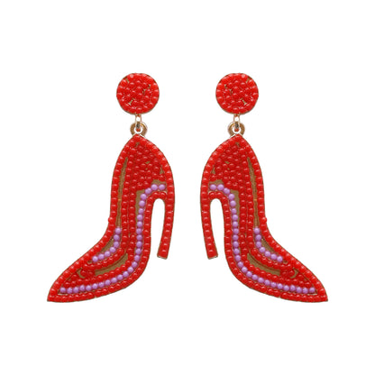 1 Pair Exaggerated Commute High Heel Inlay Alloy Resin Drop Earrings