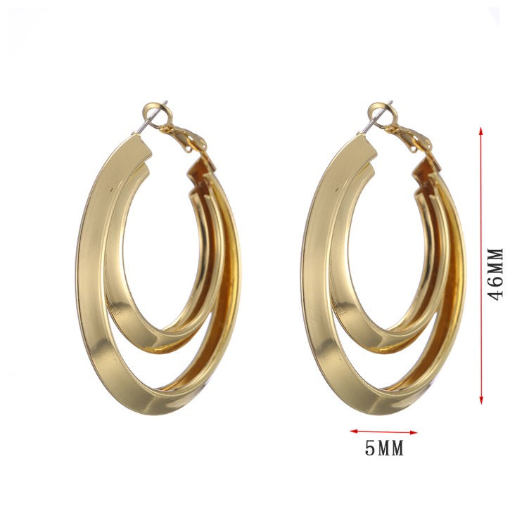 1 Pair Retro Geometric Plating Iron Earrings