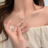 Ig Style Korean Style Geometric Copper Inlay Zircon Necklace