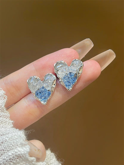 Elegant Lady Heart Shape Artificial Crystal Alloy Plating Inlay Zircon Women's Earrings Necklace