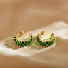 1 Pair Elegant Luxurious Solid Color Inlay Copper Zircon Earrings