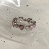 Elegant Heart Shape Butterfly Copper Irregular Inlay Zircon Rings