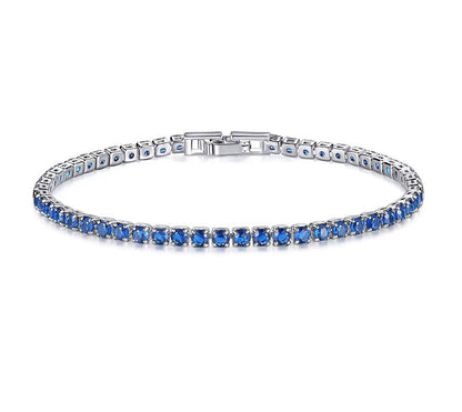 Shiny Round Copper Inlay Zircon Tennis Bracelet