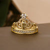 Simple Style Commute Crown Copper Plating Inlay Zircon 18k Gold Plated Open Rings