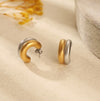 1 Pair Simple Style C Shape Plating Titanium Steel Gold Plated Earrings