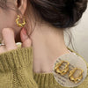 1 Pair Casual Retro Geometric Copper Plating Inlay Artificial Pearls Earrings