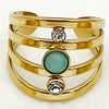 Vintage Style Simple Style Geometric Stainless Steel Plating Inlay Natural Stone Diamond Gold Plated Open Rings