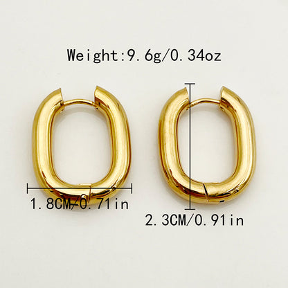 1 Pair Simple Style Commute U Shape Polishing Plating Stainless Steel Gold Plated Earrings