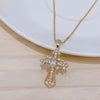 Elegant Lady Cross Alloy Plating Inlay Zircon Women's Pendant Necklace