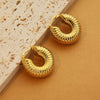 1 Pair Retro Simple Style C Shape U Shape Solid Color Plating Titanium Steel 18k Gold Plated Earrings