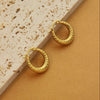 1 Pair Retro Simple Style C Shape U Shape Solid Color Plating Titanium Steel 18k Gold Plated Earrings