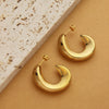 1 Pair Retro Simple Style C Shape U Shape Solid Color Plating Titanium Steel 18k Gold Plated Earrings