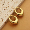 1 Pair Retro Simple Style C Shape U Shape Solid Color Plating Titanium Steel 18k Gold Plated Earrings