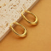 1 Pair Retro Simple Style C Shape U Shape Solid Color Plating Titanium Steel 18k Gold Plated Earrings