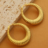 1 Pair Retro Simple Style C Shape U Shape Solid Color Plating Titanium Steel 18k Gold Plated Earrings