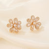 1 Pair Sweet Simple Style Flower Plating Inlay Copper Zircon White Gold Plated Gold Plated Ear Studs