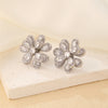 1 Pair Sweet Simple Style Flower Plating Inlay Copper Zircon White Gold Plated Gold Plated Ear Studs